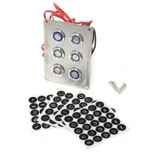 Панель управления 6 ‑ кнопочная 15А с LED‑подсветкой (вкл/выкл), AISI304
