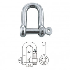 Скоба такелажная с винтовым пальцем  8 мм оцинков.сталь Скоба такелажная с винтовым пальцем  8 мм оцинков.сталь