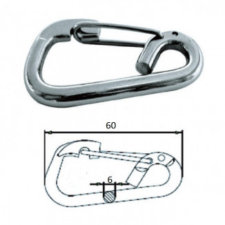 Карабин 60мм, нерж.сталь