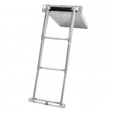 Трап телескопический SUNFINE выдвижной с фиксатором, 3 белые ступени  Трап телескопический SUNFINE выдвижной с фиксатором, 3 белые ступени