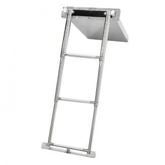 Трап телескопический SUNFINE выдвижной с фиксатором, 3 белые ступени 