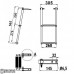 Трап телескопический складной, 2 черных ступени (ширина 305 мм.) AISI 316