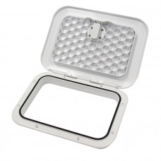 Крышка рундука SEAFLO 270x375 мм с замком, белый пластик Крышка рундука SEAFLO 270x375 мм с замком, белый пластик