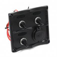 Панель переключателей 3шт с гнездом прикуривателя ( с подсветкой) NEKEKE Панель переключателей 3шт с гнездом прикуривателя ( с подсветкой) NEKEKE