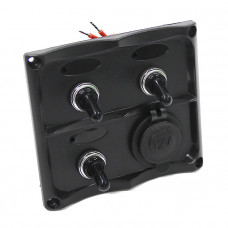 Панель переключателей 3шт с гнездом прикуривателя NEKEKE Панель переключателей 3шт с гнездом прикуривателя NEKEKE