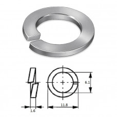 Шайба пружинная (гровер) M 6 нерж.A2 (100 шт) Шайба пружинная (гровер) M 6 нерж.A2 (100 шт)