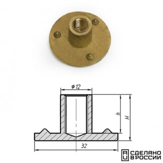 Т-гайка глухая латунь 15 мм