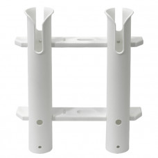 Держатель спиннинга двойной белый пластмассовый Держатель спиннинга двойной белый пластмассовый