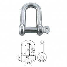 Скоба такелажная с винтовым пальцем  5 мм сталь AISI 316 Скоба такелажная с винтовым пальцем  5 мм сталь AISI 316