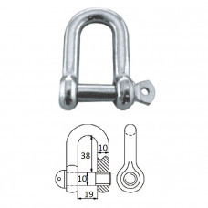 Скоба такелажная с винтовым пальцем 10 мм сталь AISI 316 Скоба такелажная с винтовым пальцем 10 мм сталь AISI 316