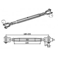 Талреп со стопорн.болт М 8 180-255 мм
