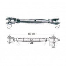 Талреп со стопорн.болт М 8 180-255 мм Талреп со стопорн.болт М 8 180-255 мм