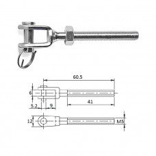 Зажим талрепа М 5 левая резьба Зажим талрепа М 5 левая резьба