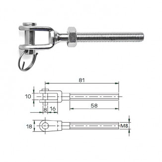 Зажим талрепа М 8 левая резьба