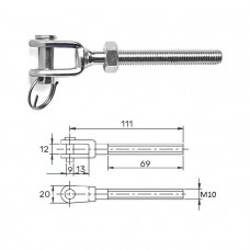 Зажим талрепа М10 левая резьба Зажим талрепа М10 левая резьба