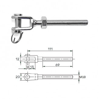 Зажим талрепа М10 левая резьба