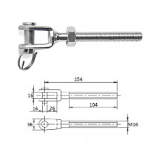 Зажим талрепа М16 левая резьба Зажим талрепа М16 левая резьба