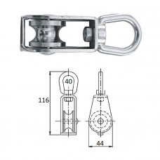 Блок 1-шкив. со скобой 40 мм Блок 1-шкив. со скобой 40 мм