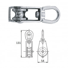 Блок 1-шкив. со скобой 50 мм Блок 1-шкив. со скобой 50 мм