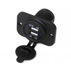 Панель с двойным USB разъемом и подсветкой NEKEKE 12-24V, прямоуг., фронт. Панель с двойным USB разъемом и подсветкой NEKEKE 12-24V, прямоуг., фронт.