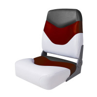 Сиденье мягкое складное Premium High Back Boat Seat, бело-красное