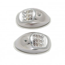 Огни бортовые светодиодные 95х60 мм, нержавеющая сталь, бел. прокладка Огни бортовые светодиодные 95х60 мм, нержавеющая сталь, бел. прокладка