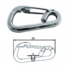 Карабин 80мм, нерж.сталь Карабин 80мм, нерж.сталь