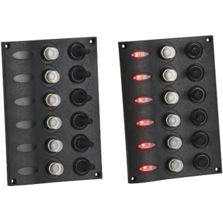 Панель переключателей 6шт со светодиодной подсветкой 116х168х65мм