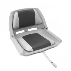 Сиденье пластмассовое складное с подложкой Molded Fold-Down Boat Seat,серо-чёрное (Уц)